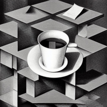 A cup of coffee Escher